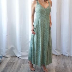 Final Touch Green Polka Dot Maxi Dress